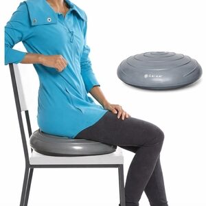 Gaiam Balance Disc Wobble Cushion Stability Core Trainer Grey